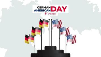 octubre 6 6 alemán americano día con bandera. adecuado para bandera saludo tarjeta y póster vector