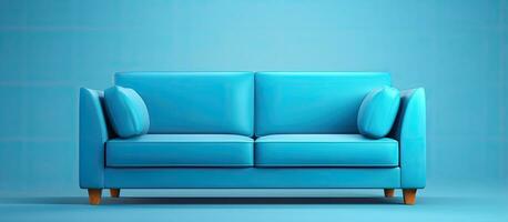 Isolated blue sofa for web pages and presentations photo