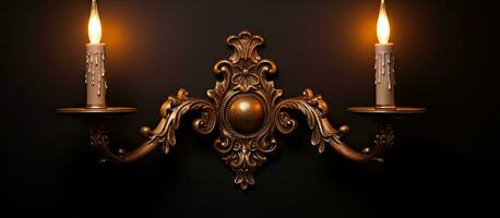 Gilded metal wall lamp with double electric candles 27939987 Stock 