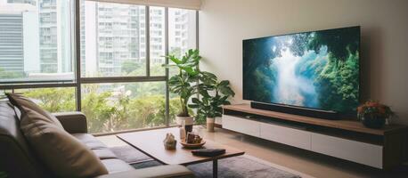 A glimpse of my Singapore living room including a TV console and furnishings on April 6 2019 photo