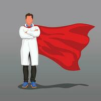 doctor with red cape vector