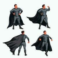 grey color super hero set vector