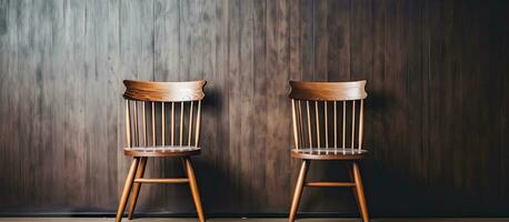 Decorative wooden chair in living room interior with filter effect processing photo