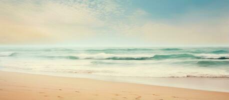 Soothing beach and ocean photos in soft yellow blue and beige