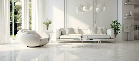 modern luxury white living space design and decor photo