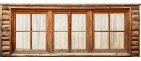 High quality photo of an isolated old wooden house window on a white background