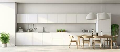 White modern kitchen design illustrated in photo