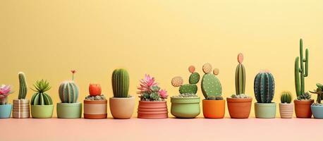 Cute indoor cacti collection photo
