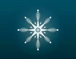 Vector isolated shining winter decorated snowflake.