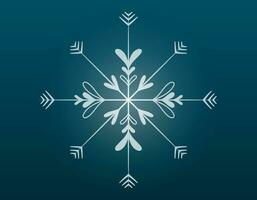 Vector isolated shining winter decorated snowflake.