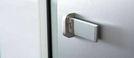 Sleek satin handle and keyhole in contemporary design photo
