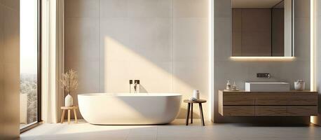 de un baño con un minimalista diseño foto