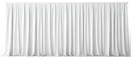 ed isolated white curtains with clipping path on white backdrop photo