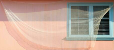 Mosquito net used on house windows to protect against insects photo