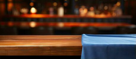 Blurred bar background with napkin on table photo