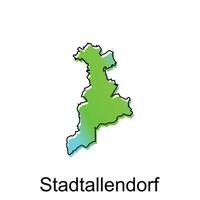 Map City of Stadtallendorf. vector map of German Country design template with outline graphic sketch style isolated on white background