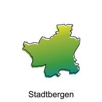 Stadtbergen City Map Illustration Design, World Map International vector template with outline graphic