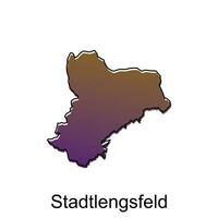 Map City of Stadtlengsfeld. vector map of German Country design template with outline graphic sketch style isolated on white background