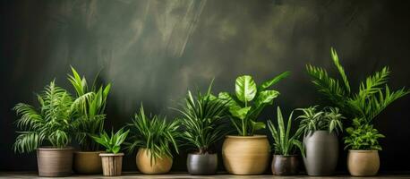 Decorating home with potted plants and fake wood photo