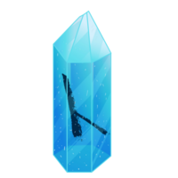 kristal met structuur rune ken. genezend transparant genezing kwarts. blauw Doorzichtig helder edelsteen. magie steen png