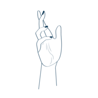 Line Art Hand with Finger Up and Finger Down in Boho Minimalist Style png