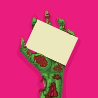 zombie hand on pink vector