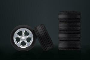 car wheels on dark vector