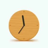 de madera reloj en blanco vector