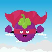 vector ilustración de un mangostán Fruta personaje con un único pose.