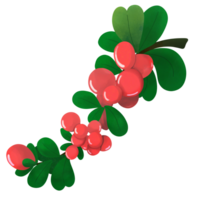 Red berry with leaf. png