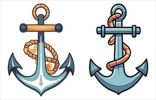 Anchor Flat Vector Illustration, Nautical anchor icon.