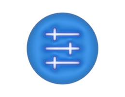 instelling controles blauw cirkel transparant achtergrond png