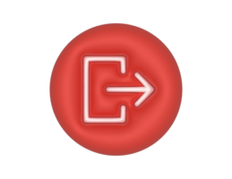 Red Circle Logout Arrow transparent background png