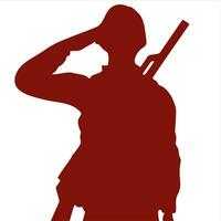 soldier saluting silhouette vector