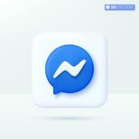 Meta chat messenger icon symbols. messag and photo, Social network notification concept. 3D vector isolated illustration design. Cartoon pastel Minimal style. You can used for design ux, ui, print ad.