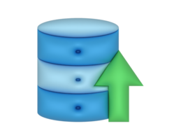 Blue Database Hosting Server Upload Arrow png