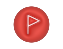 Flag Red Circle Button transparent background png