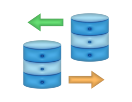 Blue Database Server Storage Arrows png