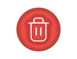 Trash Bin Red Circle Button transparent background png