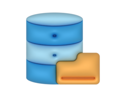 Blue Database Server Hosting Yellow Folder png