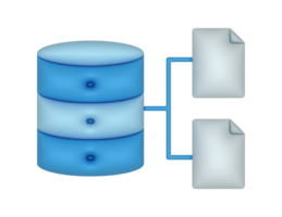 bleu base de données serveur hébergement des dossiers png