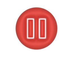 Red Circle Pause Button transparent background png