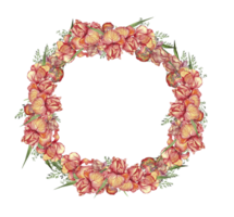 Summer flowers wreath png