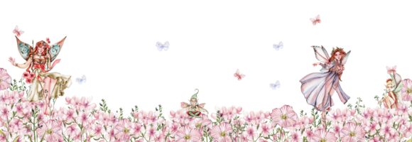 Floral seamless horizontal background. png