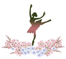 composition de dansant ballerine avec fleurs. png