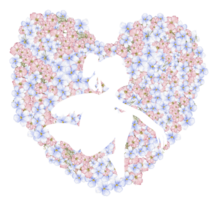 samenstelling van dansen ballerina in bloem hart. png