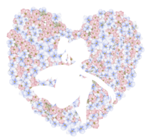 Komposition von Tanzen Ballerina im Blume Herz. png