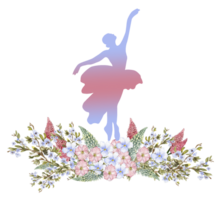 sammansättning av dans ballerina med blommor. png