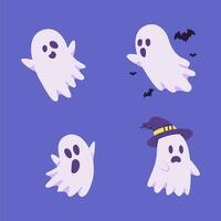 the best illustrations of cute and adorable ghosts vector