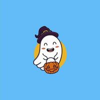 the best illustrations of cute and adorable ghosts vector